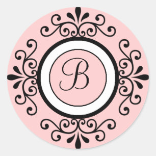 Stickers mariage Enveloppe Sceau Initiale B