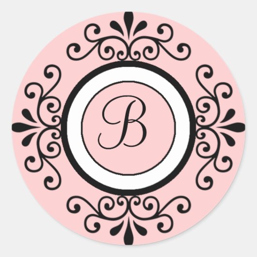 Stickers mariage Enveloppe Sceau Initiale B (Devant)
