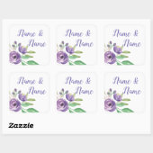 Stickers Mariage Étiquettes Fleur violet Floral (Feuille)