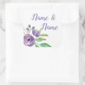 Stickers Mariage Étiquettes Fleur violet Floral (Sac)