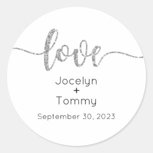 Stickers Mariage, Étiquettes Mariage, Script, Amou