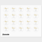 Stickers Mariage, Étiquettes Mariage, Script, Amou (Feuille)