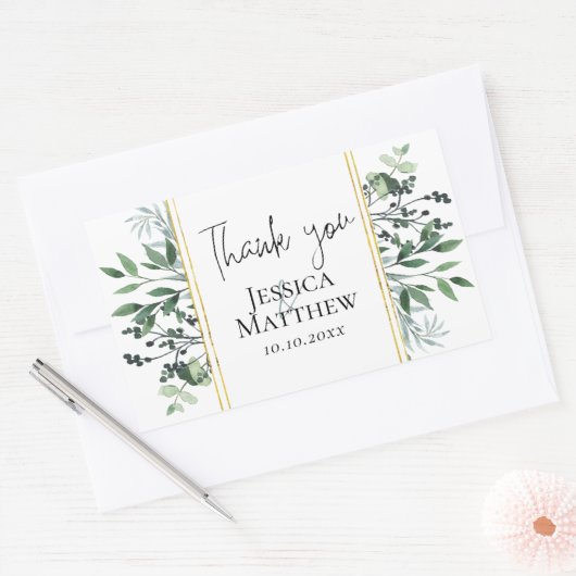 Stickers Mariage Eucalyptus Gold Foil (Enveloppe)