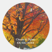 Stickers Mariage Feuilles Automne (Devant)