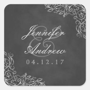 Stickers Mariage Filigree Chalkboard élégant