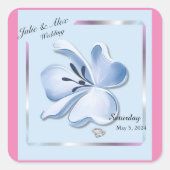 Stickers Mariage Fleur Bleu brillant (Devant)