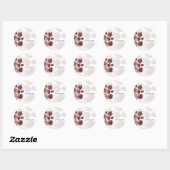Stickers Mariage Fleur Maroon Élégant (Feuille)