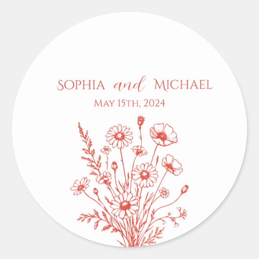 Stickers Mariage fleur sauvage Elegance (Devant)