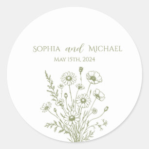 Stickers Mariage fleur sauvage Elegance