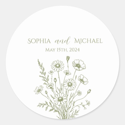 Stickers Mariage fleur sauvage Elegance (Devant)