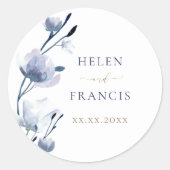 stickers mariage fleurs bleues (Devant)
