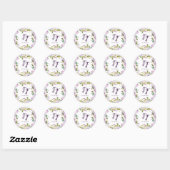 Stickers Mariage Floral Aquarelle Lilac (Feuille)
