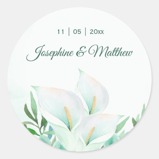 Stickers Mariage Floral Calla Lilly Blanc (Devant)