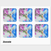 Stickers Mariage Floral Colibris (Feuille)