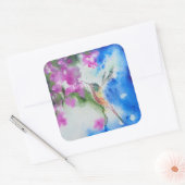 Stickers Mariage Floral Colibris (Enveloppe)