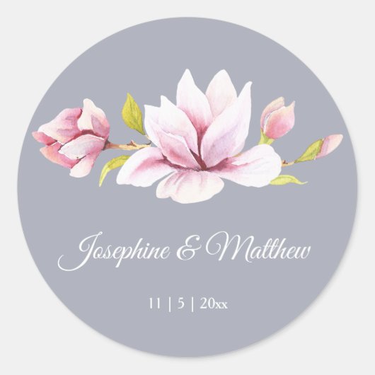 Stickers Mariage Floral de charme Magnolia (Devant)
