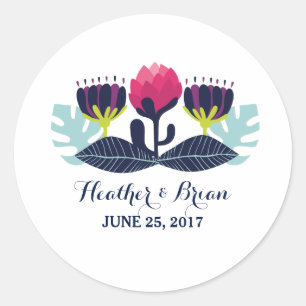 Stickers Mariage floral funky