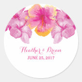 Stickers Mariage Floral Hibiscus Brossé (Devant)