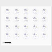 Stickers Mariage Floral Lavande violette élégant (Feuille)