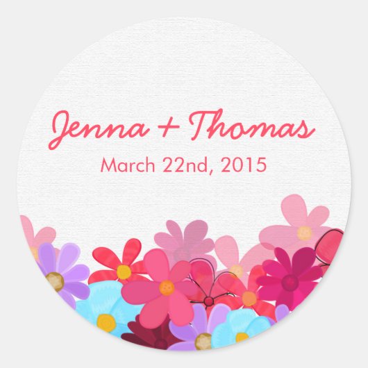 Stickers Mariage Floral lumineux et coloré (Devant)