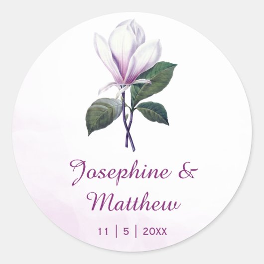 Stickers Mariage Floral Magnolia vintage (Devant)