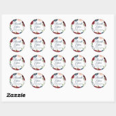 Stickers mariage floral marine et marsala Merci (Feuille)