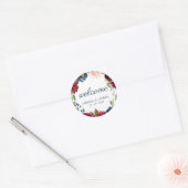 Stickers Mariage Floral Marine Marsala (Enveloppe)
