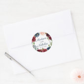 Stickers Mariage floral Marsala Marine (Enveloppe)