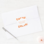 Stickers Mariage Floral Orange Simple (Enveloppe)