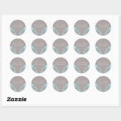 Stickers Mariage Floral Papillon Aqua (Feuille)