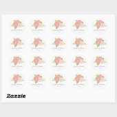 Stickers Mariage Floral Ranunculus Peach (Feuille)