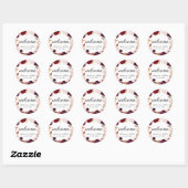 Stickers Mariage Floral Rose Marsala (Feuille)