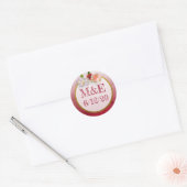 Stickers Mariage Floral Rouge et Or (Enveloppe)