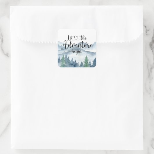 Stickers Mariage Forêt Aquarelle (Sac)