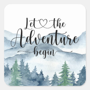 Stickers Mariage Forêt Aquarelle