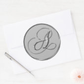 Stickers Mariage Formel Argent Monogramme A Sceau (Enveloppe)