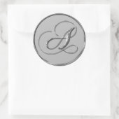 Stickers Mariage Formel Argent Monogramme A Sceau (Sac)