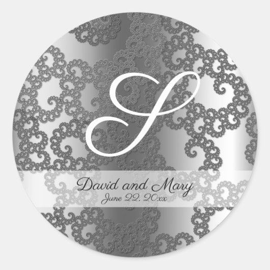 Stickers Mariage Fractal Argent (Devant)
