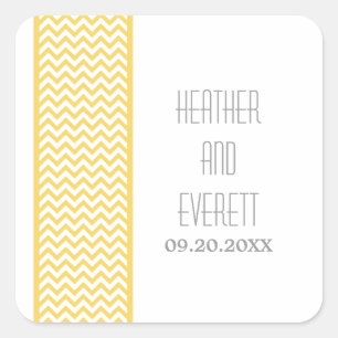 Stickers Mariage Frontal Chevron Jaune