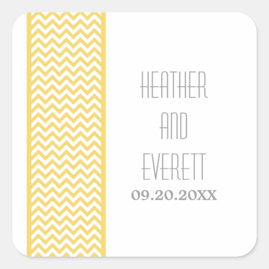 Stickers Mariage Frontal Chevron Jaune (Devant)