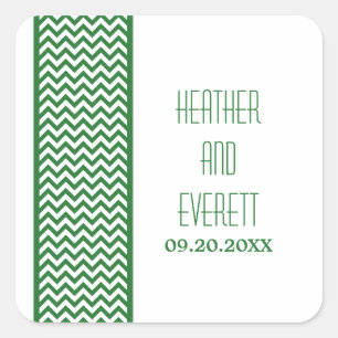 Stickers Mariage Frontal Chevron Vert
