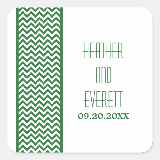 Stickers Mariage Frontal Chevron Vert (Devant)