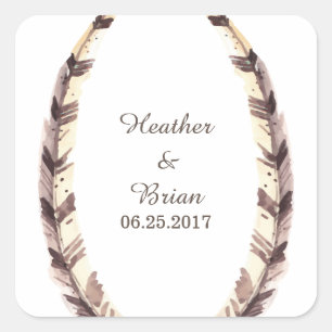Stickers Mariage Frontal en plumes