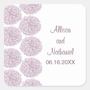 Stickers Mariage Frontière Zinnia, Violet