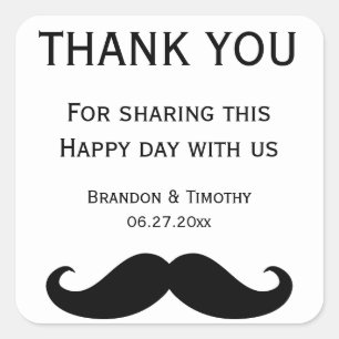 Stickers Mariage Gay Blanc Avec Moustache