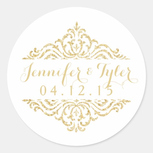 Stickers Mariage Gold Vintage Glamor Elegance (Devant)