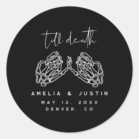 Stickers Mariage gothique d'Halloween Favoriser (Devant)