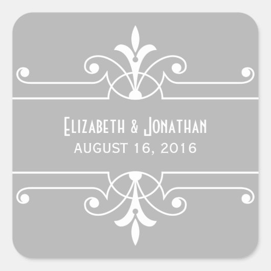 Stickers Mariage Gray Fancy Ornamental (Devant)