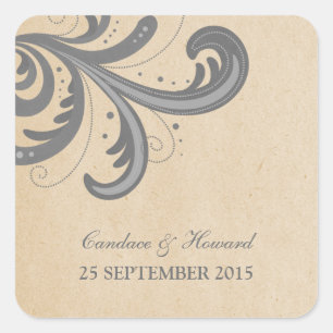 Stickers Mariage Gris Élégant