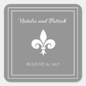 Stickers Mariage Gris Fleur de Lis (Devant)